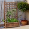 Dark Brown Fir Wood Outdoor Planter with Trellis Large Flower Box for Garden Balcony Yard